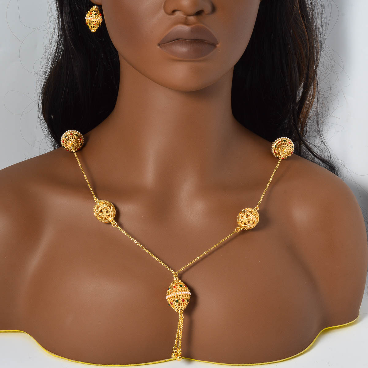 3pc Middle Eastern Style Luxurious Palace-Inspired Jewellery Set